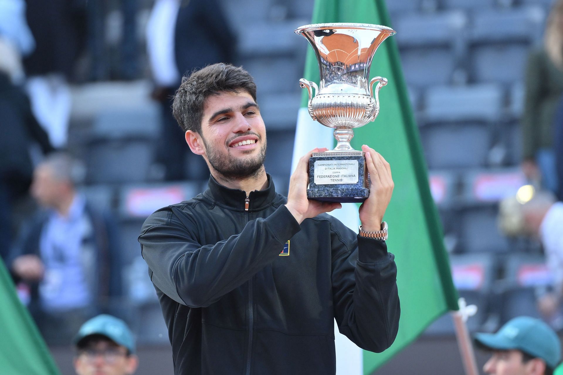 Carlos Alcaraz pictured at the 2025 Italian Open | Image Source: Getty